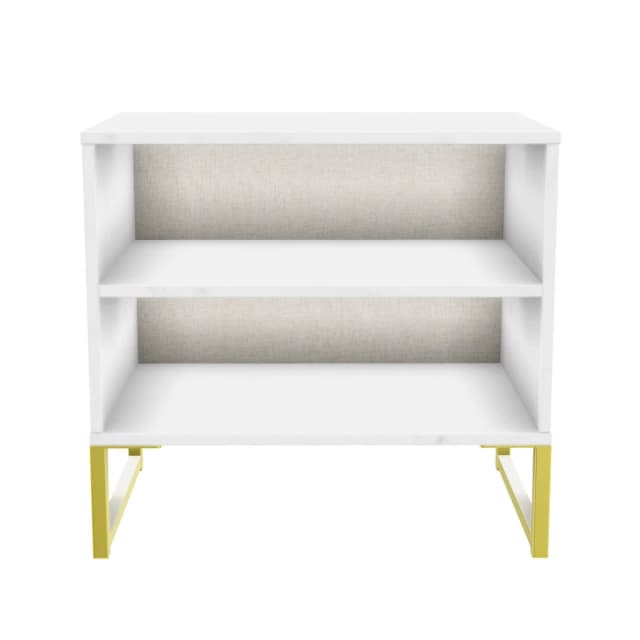 Tamworth Double Open Bedside Cabinet In Marble (Ready Assembled)