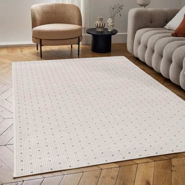 THE RUGS Carmel Modern Area Rugs & Runners Dotted Design Soft Pile in Navy Size: 80cm x 300cm Navy Unisex 80cm x 300 cm