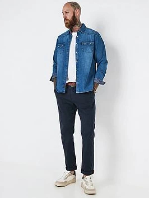 Joe Browns Joe Browns Men Straight Leg Chino Trousers in Navy Size: 34R Navy 34R Male 5059953255055