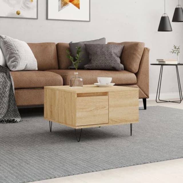 Vidaxl Coffee Table Sonoma Oak 55X55X36.5cm Engineered Wood, Brown 830759