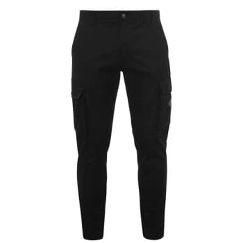 Calvin Klein Jeans Badge Cargo Trousers - CK Black