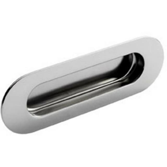 Loops Low Profile Recessed Flush Pull 120 x 41mm 13mm Depth Bright Stainless Steel Metallics unisex