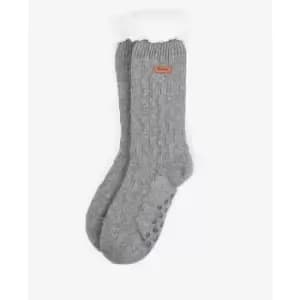 Barbour Cable Knit Lounge Socks - Grey