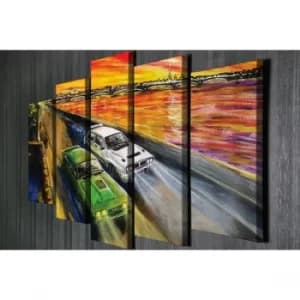 BC96 Multicolor Decorative Canvas Painting (5 Pieces)