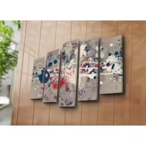 5PATK-215 Multicolor Decorative Canvas Painting (5 Pieces)