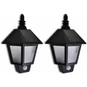 Solar Wall Lamp with Motion Sensor 2 pcs - Black