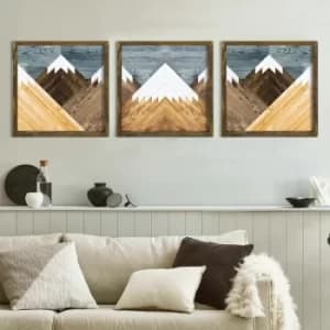 TAH106 Multicolor Decorative Framed MDF Painting (3 Pieces)