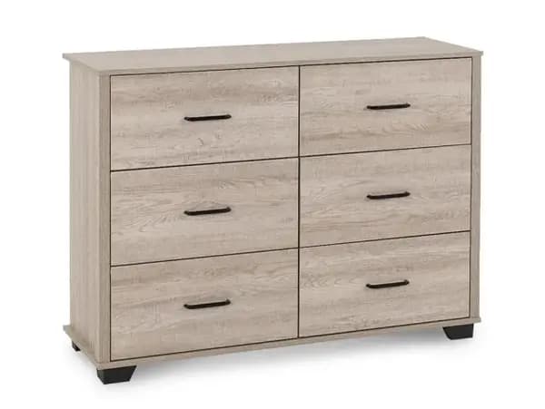 Seconique Oliver Light Oak 6 Drawer Chest of Drawers