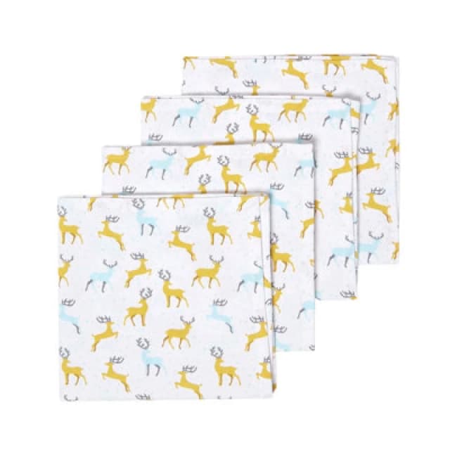 Homescapes Majestic Stag Grey Christmas Napkins, Set of 4 Grey