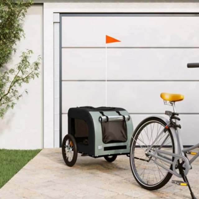 VIDAXL Vidaxl - Pet Bike Trailer Black and Grey Oxford Fabric and Iron 93832