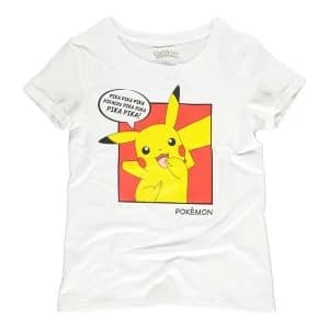 Pokemon - Pika Pika Pika PopArt Female Large T-Shirt - White