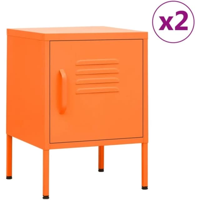 VIDAXL Nightstands 2 pcs Orange 35x35x51cm Steel Vidaxl 8720286847503