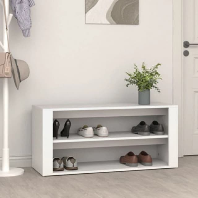 Vidaxl Shoe Rack White 100X35X45cm Engineered Wood