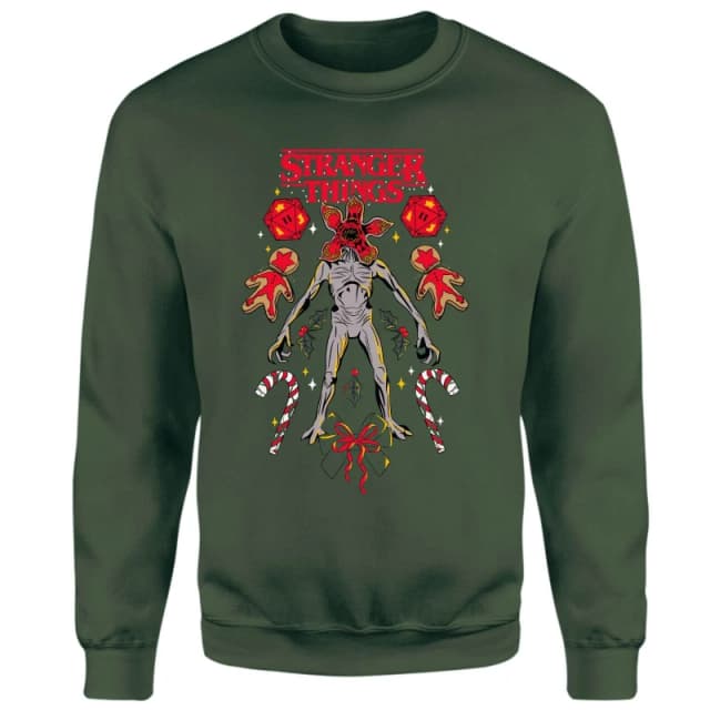 Stranger Things Demogorgon Christmas Christmas Jumper - Green - M