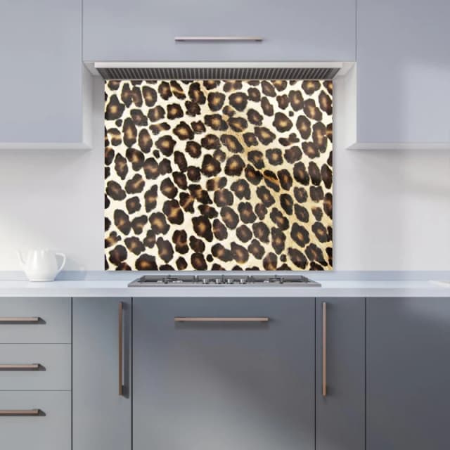 Warren Reed - Designer Leopard Hide Print Kitchen Splashback in Brown Size: 900mm x 650mm Brown Unisex 900mm x 650mm