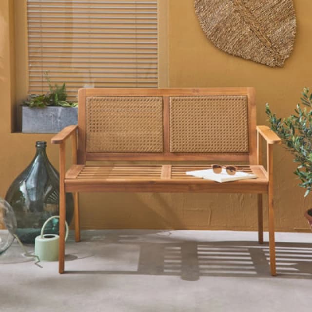 sweeek 2-seater Wooden Bench Light Brown