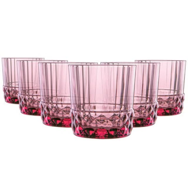 Bormioli Rocco America '20S Water Glasses - 300ml - Lilac Rose - Pack Of 6