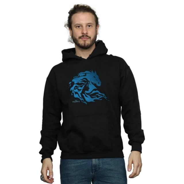 Disney Men Frozen 2 Nokk Silhouette Hoodie in Black Size: Small Black S Male 5059400416343