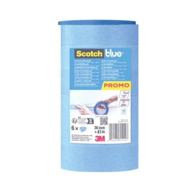 ScotchBlue Multi Surface Masking Tape 36mm x 41m Pack of 6 7100329273 3M16271
