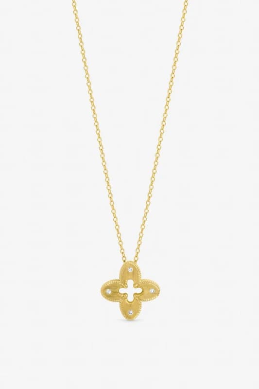 Jon Richard Womens Gold Plated Textured Crystal Clover Pendant Gold Female One Size