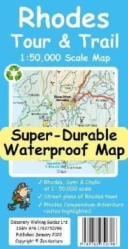 Rhodes Tour and Trail Map Sheet map, folded