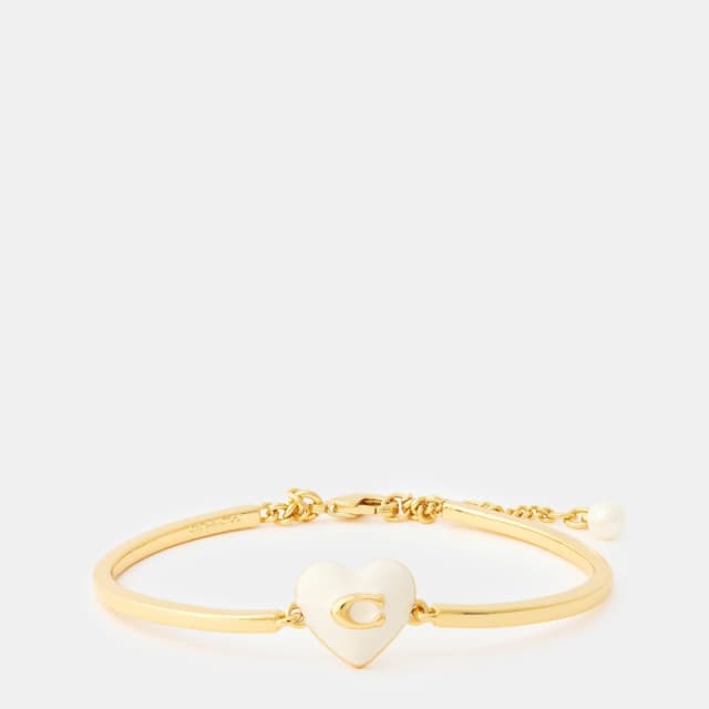 Coach COACH HEART CUFF BRACELET white/gold female One Size