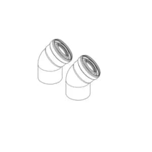 Baxi and Potterton Multifit 135 Degree Flue Bend Pair 60/100mm and Screws - 627062
