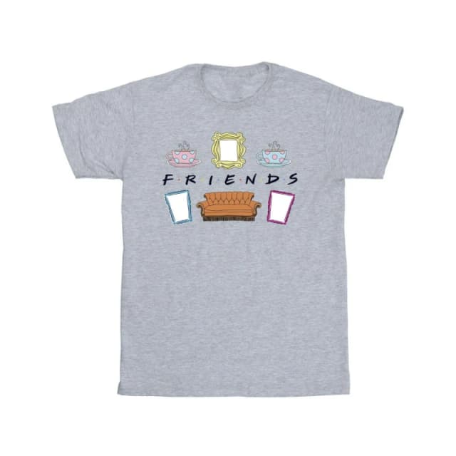 Friends Friends Men Couch Lounging T-Shirt in Grey Size: Small Grey S Male 5063376920919