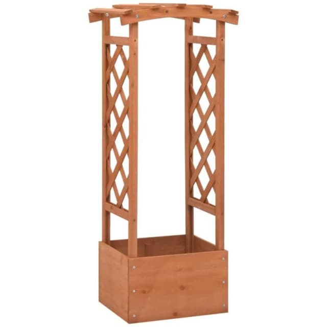VIDAXL Trellis Planter with Arch 49x39x117cm Firwood Vidaxl 8720286380697