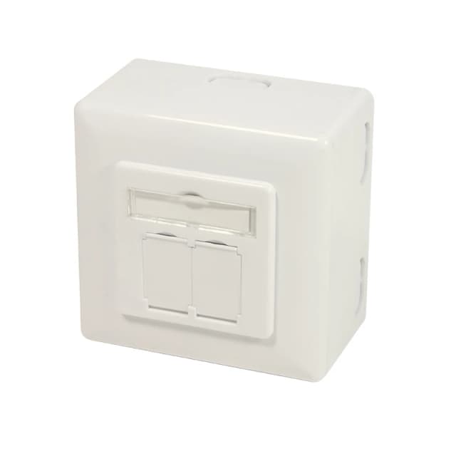 LogiLink NP0124 socket-outlet 2 x RJ-45 Metallic. White