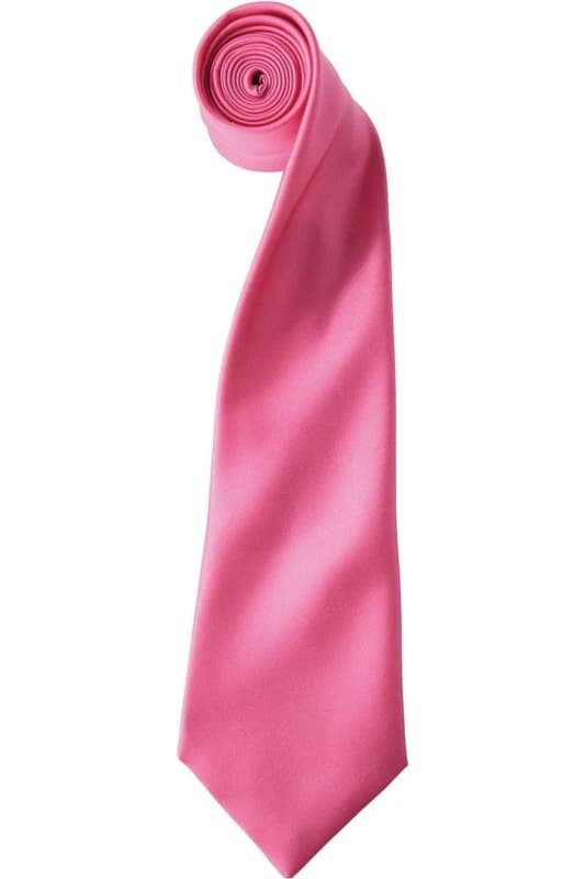 Premier Premier Colours Satin Tie in Fuchsia Fuchsia One Size Unisex 5063470722860