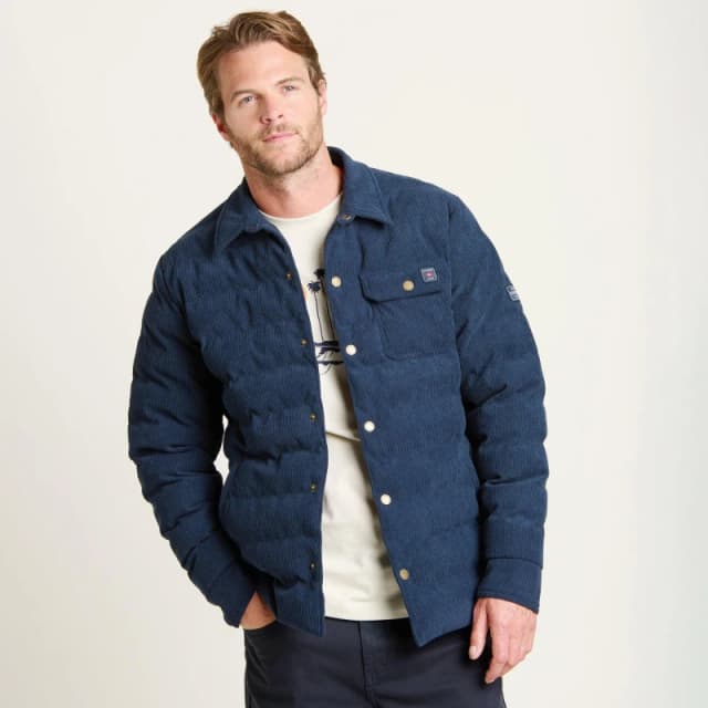 Brakeburn Quilted Corduroy Shacket Blue