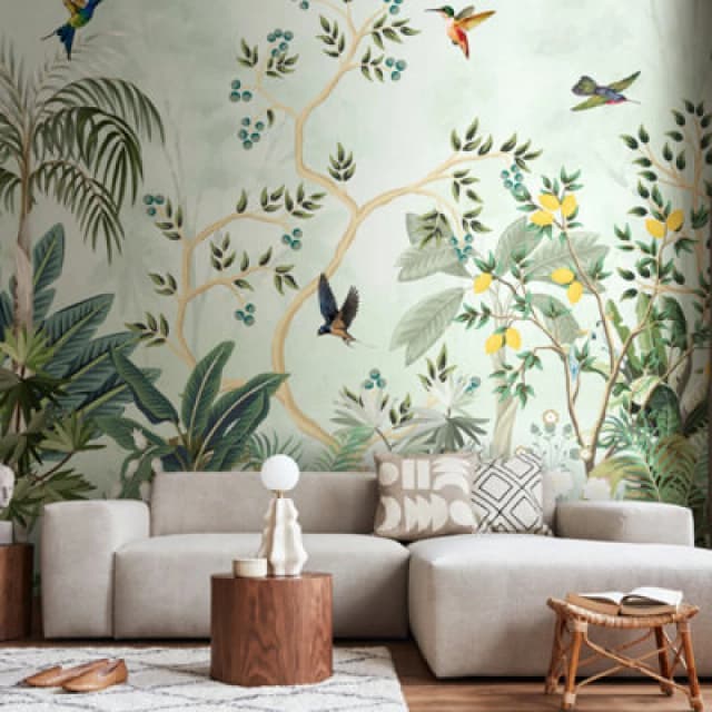 Origin Murals Lemon Tree Forest - Forest Green Matt Smooth Paste The Wall Mural 350Cm Wide X 280Cm High