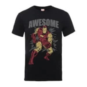 Marvel Comics Iron Man Awesome Mens Black T-Shirt - L - Black