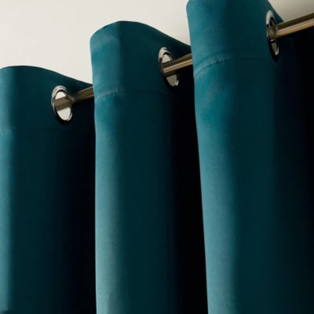 OHS OHS Pair of Thermal Ready Made Eyelet Blackout Curtains in Teal Size: 168cm width x 137cm drop Teal 168cm width x 137cm drop Unisex 502743420709