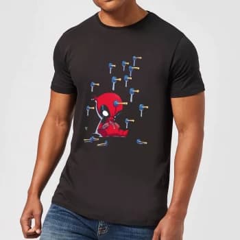 Marvel Deadpool Cartoon Knockout T-Shirt - Black - 3XL - Black