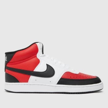 Nike Black & Red Court Vision Mid Trainers