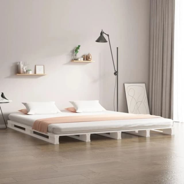 VIDAXL Pallet Bed without Mattress White 160x200cm Solid Wood Vidaxl 8720287139881
