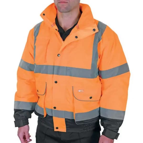Beeswift Beeswift Two Tone High Visibility Constructor Bomber Jacket Orange/Navy Blue 3XL CBJTTORN3XL
