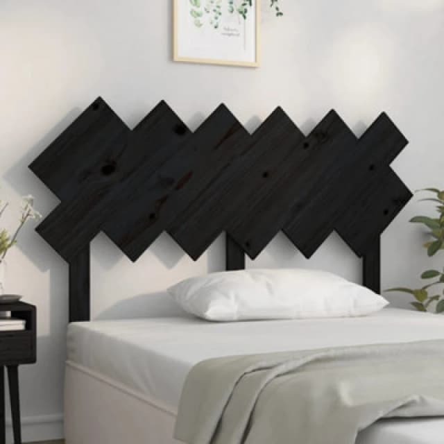 Vidaxl Bed Headboard Black 132X3X81cm Solid Wood Pine, Black 819219