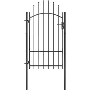 Garden Gate Steel 1x2.2 m Black Vidaxl Black