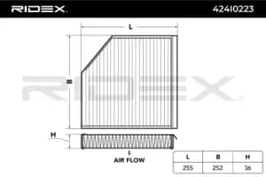 RIDEX Pollen filter AUDI,BENTLEY 424I0223 4H0819439,4H0819439
