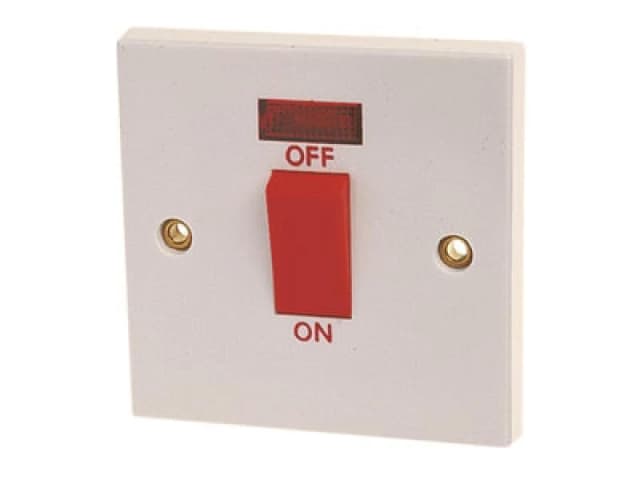 Dencon High-Quality 45A Double Pole Cooker Switch With Pilot Lamp For Modern Kitchens