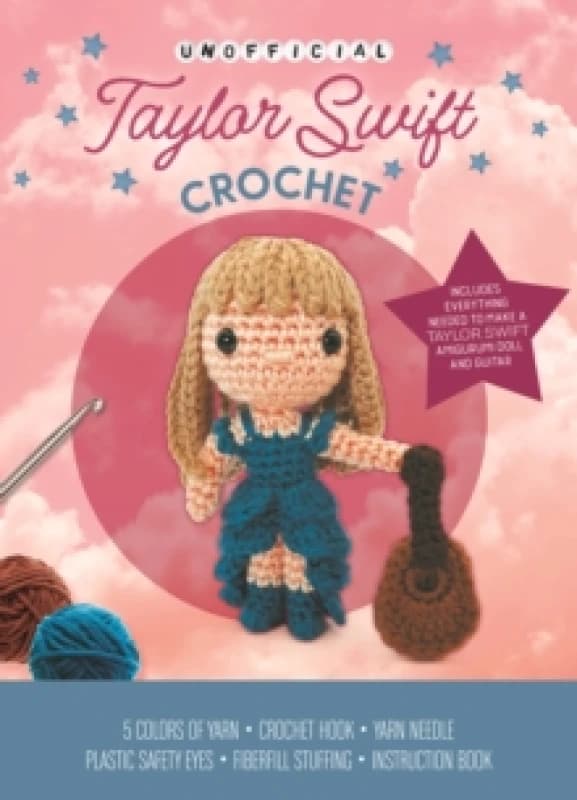 Unofficial Taylor Swift Crochet Kit Includes Everything Needed to Make a Taylor Swift Amigurumi Doll and Guitar - 5 Colors of Yarn, Crochet Hook, Yarn