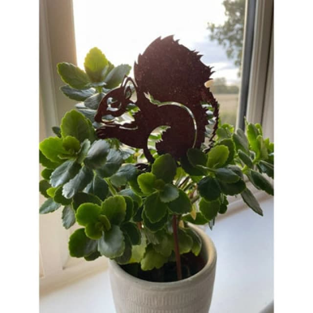 Poppy Forge Squirrel Pot Stake (Pack Of 3) - Bare Metal/ready To Rust - H25 Cm