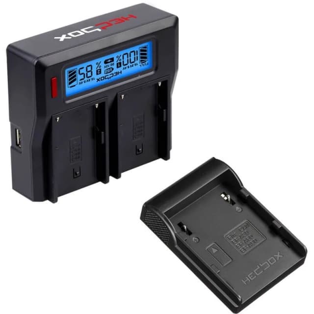 Hedbox RP-DC50 Charger Dual Battery Charger and BPA60 Plate Kit