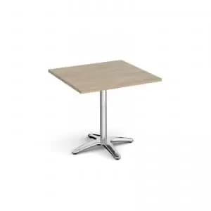 Roma square dining table with 4 leg chrome base 800mm - barcelona