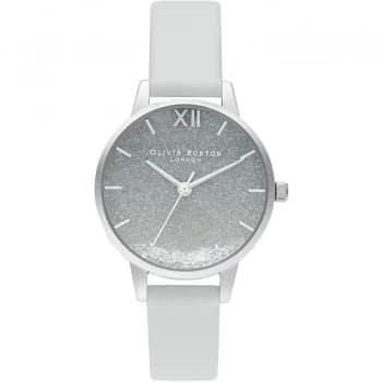 Ladies Olivia Burton Wishing Wave Glitter Dial Eco Friendly Light Gray & Sliver Watch