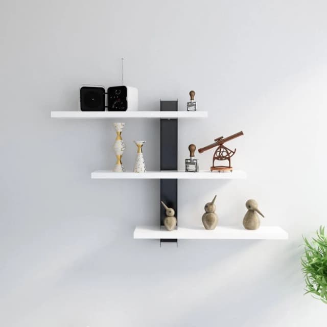 Decorotika Mita Wall Shelf Wall Mounted Shelf White & Black