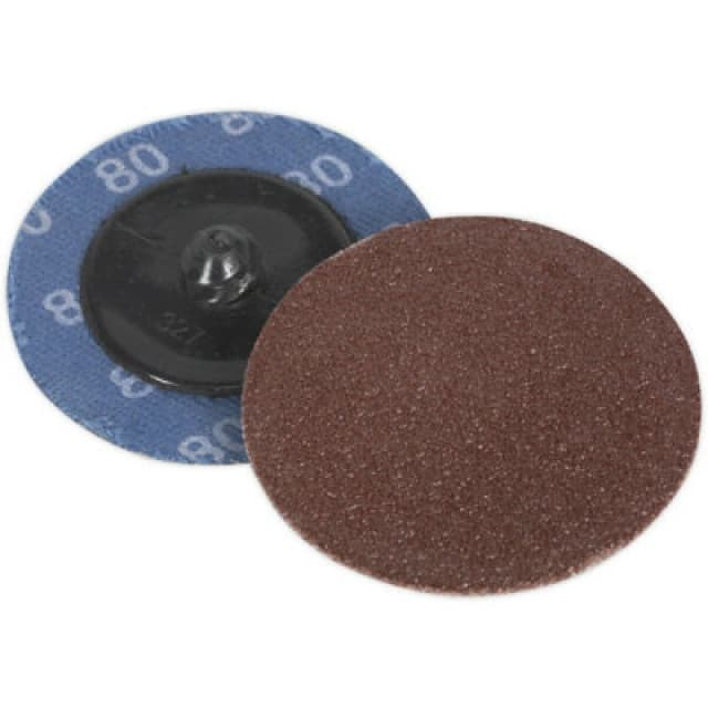 Loops 10 PACK - 50mm Quick Change Mini Sanding Discs - 80 Grit Aluminium Oxide Sheet Multi
